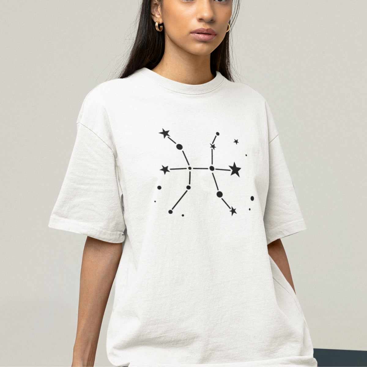 Biała T-shirt Zodiakalne Ryby